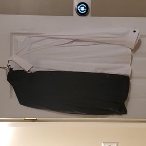 Fashion Nova blouse size large black white